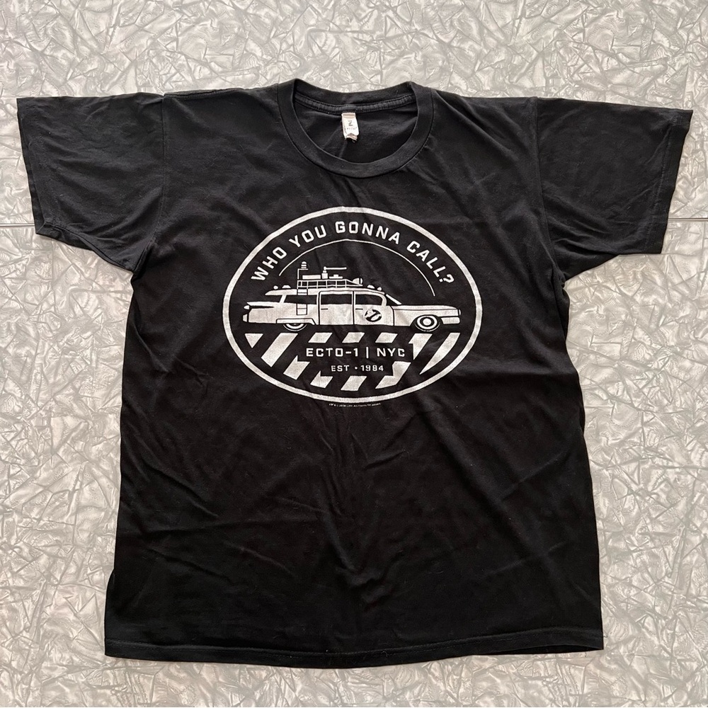 Ghostbusters “Who You Gonna Call” Graphic Tee, Black, Size Medium